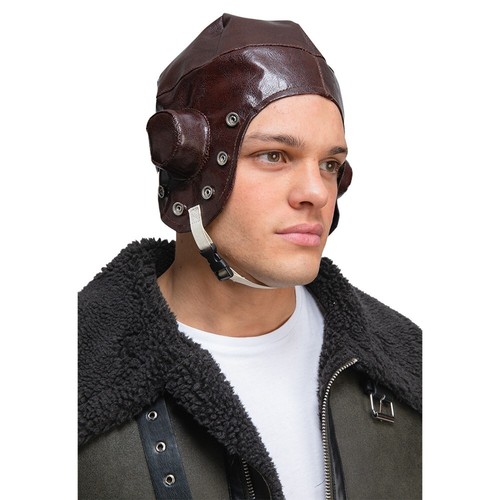 Pilot helmet brown - aviator, hat