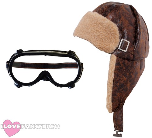 Flying helmet and goggles - helmet,