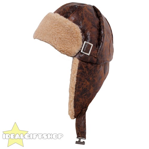 Faux leather flying helmet - leather,